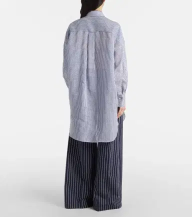 Brunello Cucinelli Monili striped linen and silk organza shirt | Thumbnail 5 Brunello Cucinelli Monili striped linen and silk organza shirt | Thumbnail 5