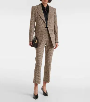 Veronica Beard Arte Houndstooth high-rise cropped pants | Thumbnail 2 Veronica Beard Arte Houndstooth high-rise cropped pants | Thumbnail 2