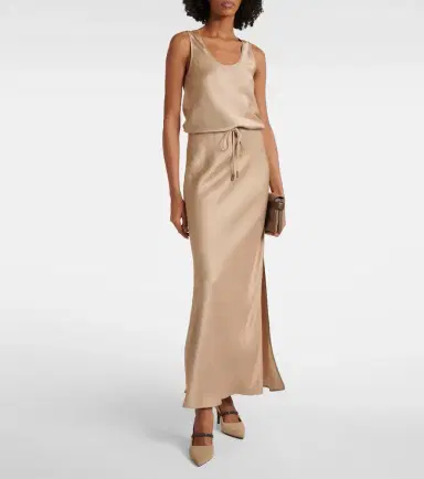 Brunello Cucinelli Satin maxi dress | Thumbnail 2 Brunello Cucinelli Satin maxi dress | Thumbnail 2