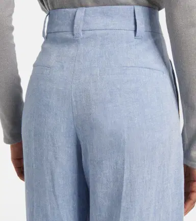 Brunello Cucinelli High-rise linen-blend wide-leg pants | Thumbnail 2 Brunello Cucinelli High-rise linen-blend wide-leg pants | Thumbnail 2