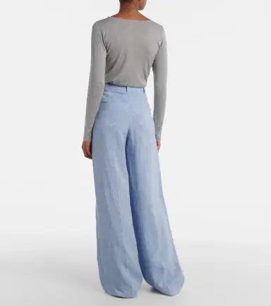 Brunello Cucinelli High-rise linen-blend wide-leg pants | Thumbnail 6 Brunello Cucinelli High-rise linen-blend wide-leg pants | Thumbnail 6