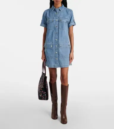 Veronica Beard Warren denim shirt dress | Thumbnail 3 Veronica Beard Warren denim shirt dress | Thumbnail 3