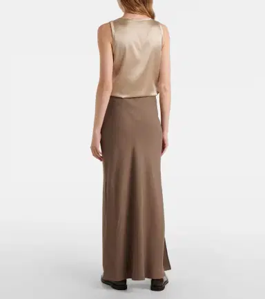 Brunello Cucinelli High-rise twill maxi skirt | Thumbnail 5 Brunello Cucinelli High-rise twill maxi skirt | Thumbnail 5