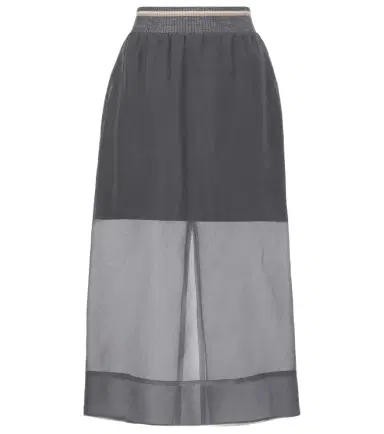 Brunello Cucinelli Sheer silk midi skirt | Thumbnail 1 Brunello Cucinelli Sheer silk midi skirt | Thumbnail 1