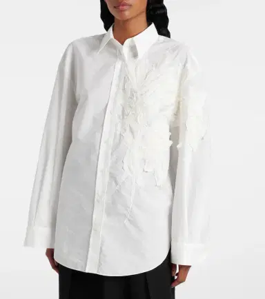 Brunello Cucinelli Embroidered cotton-blend poplin shirt | Thumbnail 5 Brunello Cucinelli Embroidered cotton-blend poplin shirt | Thumbnail 5