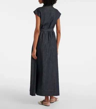 Brunello Cucinelli Belted denim maxi dress | Thumbnail 3 Brunello Cucinelli Belted denim maxi dress | Thumbnail 3