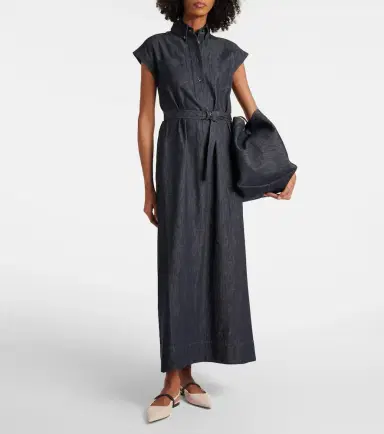 Brunello Cucinelli Belted denim maxi dress | Thumbnail 5 Brunello Cucinelli Belted denim maxi dress | Thumbnail 5