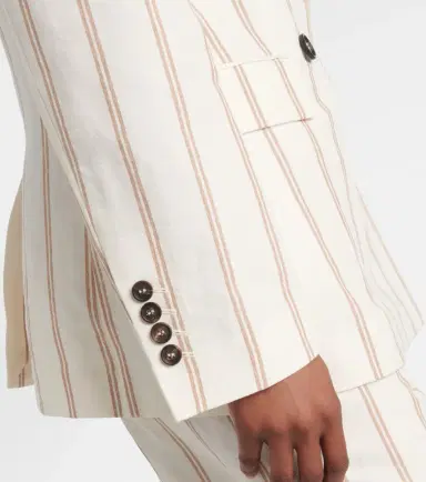 Brunello Cucinelli Striped linen and cotton blazer | Thumbnail 4 Brunello Cucinelli Striped linen and cotton blazer | Thumbnail 4