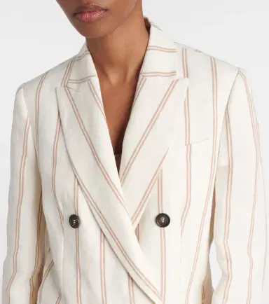 Brunello Cucinelli Striped linen and cotton blazer | Thumbnail 6 Brunello Cucinelli Striped linen and cotton blazer | Thumbnail 6