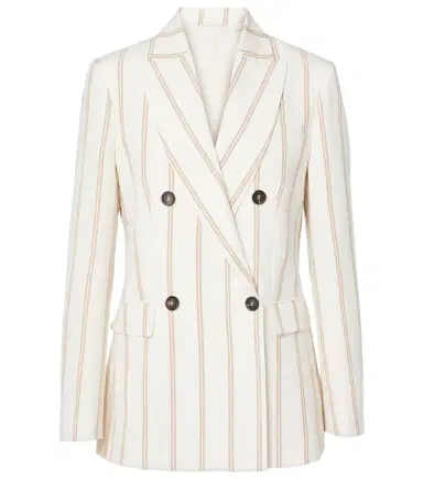 Brunello Cucinelli Striped linen and cotton blazer | Thumbnail 1 Brunello Cucinelli Striped linen and cotton blazer | Thumbnail 1