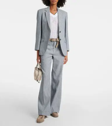 Brunello Cucinelli Linen and cotton-blend wide-leg pants | Thumbnail 2 Brunello Cucinelli Linen and cotton-blend wide-leg pants | Thumbnail 2