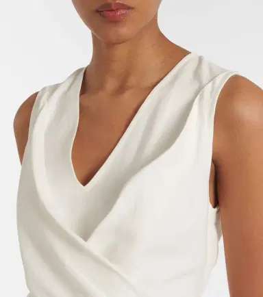 Brunello Cucinelli Gathered midi dress | Thumbnail 4 Brunello Cucinelli Gathered midi dress | Thumbnail 4