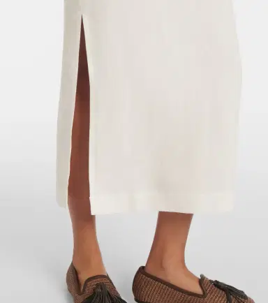Brunello Cucinelli Gathered midi dress | Thumbnail 6 Brunello Cucinelli Gathered midi dress | Thumbnail 6