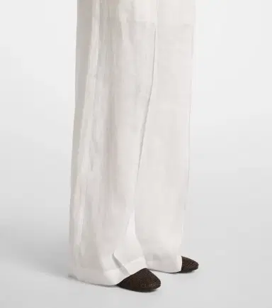 Brunello Cucinelli Linen wide-leg pants | Thumbnail 6 Brunello Cucinelli Linen wide-leg pants | Thumbnail 6