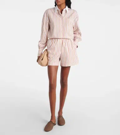 Brunello Cucinelli Striped cotton and silk Bermuda shorts | Thumbnail 4 Brunello Cucinelli Striped cotton and silk Bermuda shorts | Thumbnail 4