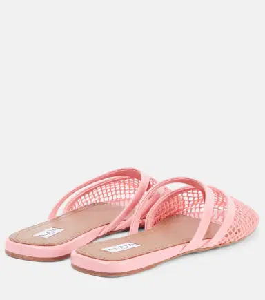 Alaïa Alaïa Patent leather-trimmed fishnet mules | Thumbnail 3 Alaïa Alaïa Patent leather-trimmed fishnet mules | Thumbnail 3