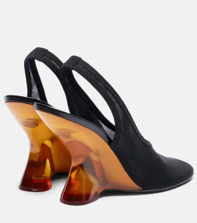 Dries Van Noten Mesh wedge slingback pumps | Thumbnail 2 Dries Van Noten Mesh wedge slingback pumps | Thumbnail 2