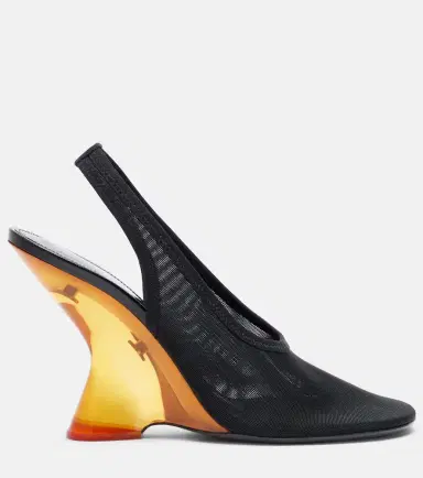 Dries Van Noten Mesh wedge slingback pumps | Thumbnail 3 Dries Van Noten Mesh wedge slingback pumps | Thumbnail 3