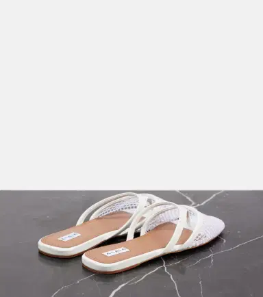 Alaïa Alaïa Infradito leather and fishnet mules | Thumbnail 4 Alaïa Alaïa Infradito leather and fishnet mules | Thumbnail 4