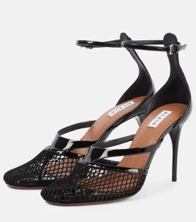 Alaïa Alaïa Infradito 90 fishnet patent leather pumps | Thumbnail 4 Alaïa Alaïa Infradito 90 fishnet patent leather pumps | Thumbnail 4