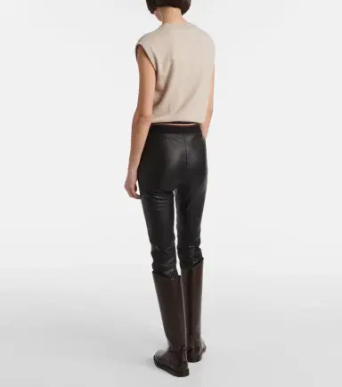 Brunello Cucinelli Leather slim pants | Thumbnail 3 Brunello Cucinelli Leather slim pants | Thumbnail 3