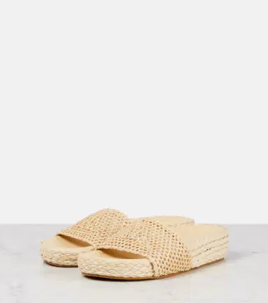 Chloé Chloé Isla raffia-effect slides | Thumbnail 3 Chloé Chloé Isla raffia-effect slides | Thumbnail 3