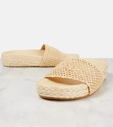 Chloé Chloé Isla raffia-effect slides | Thumbnail 4 Chloé Chloé Isla raffia-effect slides | Thumbnail 4