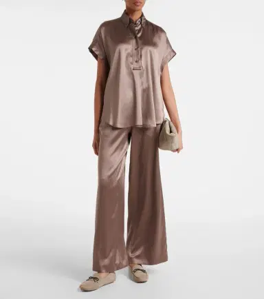 Brunello Cucinelli Silk-blend satin wide-leg pants | Thumbnail 5 Brunello Cucinelli Silk-blend satin wide-leg pants | Thumbnail 5
