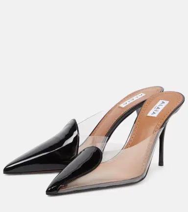 Alaïa Alaïa Le Caur Abstrait 90 patent leather mules | Thumbnail 4 Alaïa Alaïa Le Caur Abstrait 90 patent leather mules | Thumbnail 4