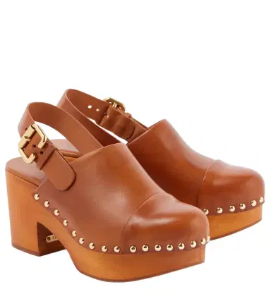 Chloé Chloé Jeannette leather wedge clogs | Thumbnail 1 Chloé Chloé Jeannette leather wedge clogs | Thumbnail 1