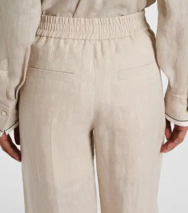 Brunello Cucinelli Linen wide-leg pants | Thumbnail 3 Brunello Cucinelli Linen wide-leg pants | Thumbnail 3