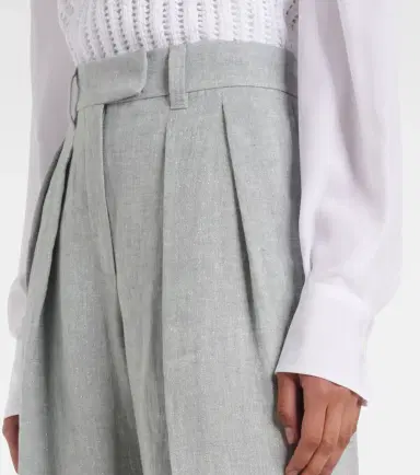Brunello Cucinelli Linen-blend wide-leg pants | Thumbnail 3 Brunello Cucinelli Linen-blend wide-leg pants | Thumbnail 3