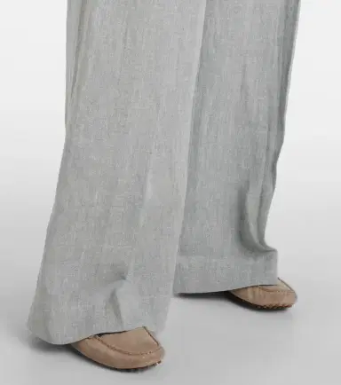 Brunello Cucinelli Linen-blend wide-leg pants | Thumbnail 4 Brunello Cucinelli Linen-blend wide-leg pants | Thumbnail 4