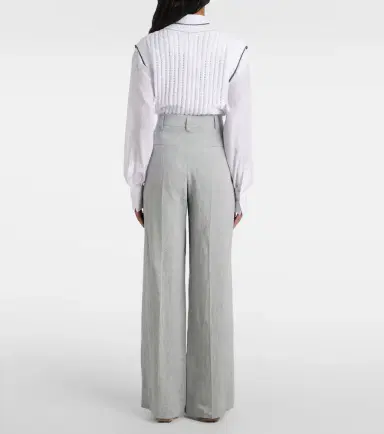 Brunello Cucinelli Linen-blend wide-leg pants | Thumbnail 6 Brunello Cucinelli Linen-blend wide-leg pants | Thumbnail 6