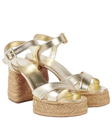 Christian Louboutin Calakala 85 metallic leather platform sandals | Thumbnail 1 Christian Louboutin Calakala 85 metallic leather platform sandals | Thumbnail 1