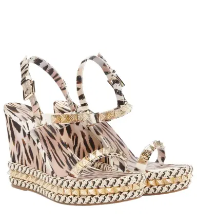 Christian Louboutin Pyra Clou 110 leopard-print espadrille wedges | Thumbnail 1 Christian Louboutin Pyra Clou 110 leopard-print espadrille wedges | Thumbnail 1