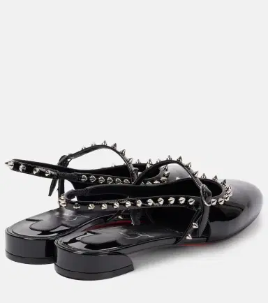 Christian Louboutin Sweet Janispikes patent leather slingback flats | Thumbnail 3 Christian Louboutin Sweet Janispikes patent leather slingback flats | Thumbnail 3