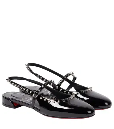 Christian Louboutin Sweet Janispikes patent leather slingback flats | Thumbnail 1 Christian Louboutin Sweet Janispikes patent leather slingback flats | Thumbnail 1