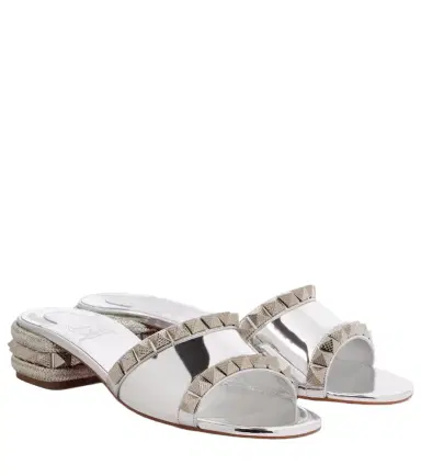 Christian Louboutin Pyramule 30 mirrored leather mules | Thumbnail 1 Christian Louboutin Pyramule 30 mirrored leather mules | Thumbnail 1
