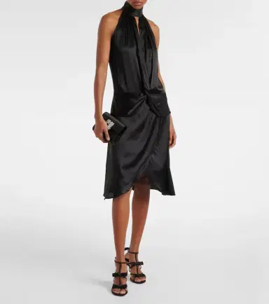 Nina Ricci Gathered halterneck satin minidress | Thumbnail 2 Nina Ricci Gathered halterneck satin minidress | Thumbnail 2
