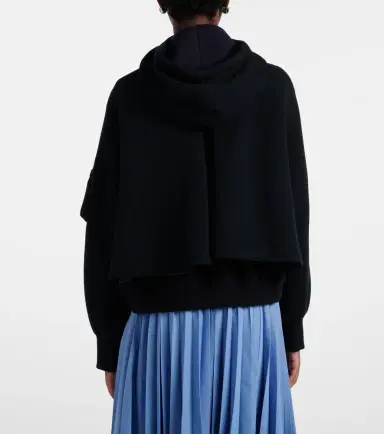 Sacai Paneled cotton-blend zip-up hoodie | Thumbnail 4 Sacai Paneled cotton-blend zip-up hoodie | Thumbnail 4