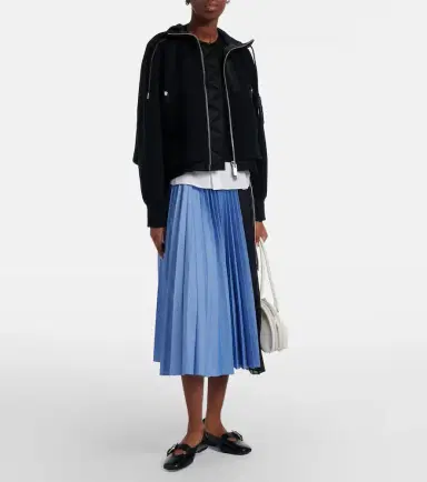 Sacai Paneled cotton-blend zip-up hoodie | Thumbnail 5 Sacai Paneled cotton-blend zip-up hoodie | Thumbnail 5