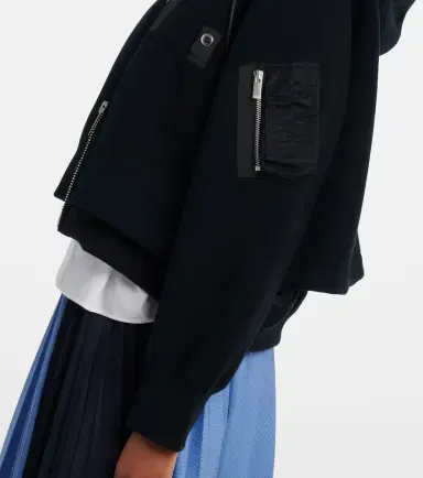 Sacai Paneled cotton-blend zip-up hoodie | Thumbnail 6 Sacai Paneled cotton-blend zip-up hoodie | Thumbnail 6