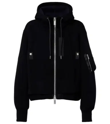 Sacai Paneled cotton-blend zip-up hoodie | Thumbnail 1 Sacai Paneled cotton-blend zip-up hoodie | Thumbnail 1