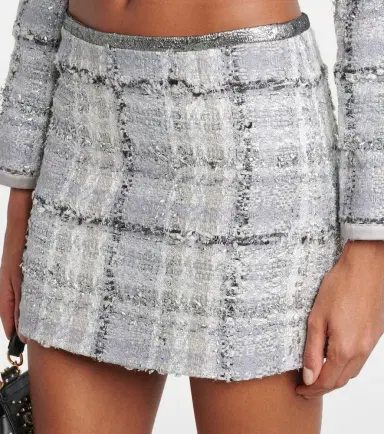 Dolce & Gabbana Checked low-rise lamé tweed miniskirt | Thumbnail 4 Dolce & Gabbana Checked low-rise lamé tweed miniskirt | Thumbnail 4