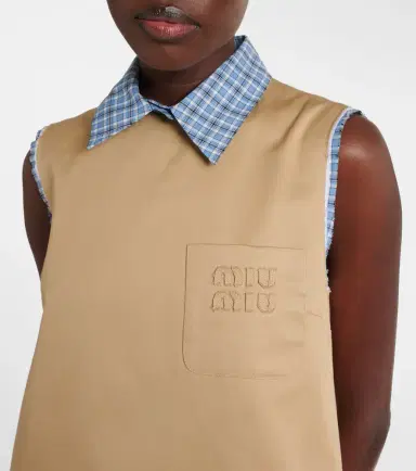Miu Miu Logo cotton minidress | Thumbnail 5 Miu Miu Logo cotton minidress | Thumbnail 5