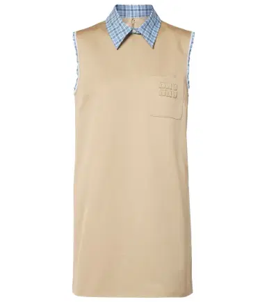 Miu Miu Logo cotton minidress | Thumbnail 1 Miu Miu Logo cotton minidress | Thumbnail 1