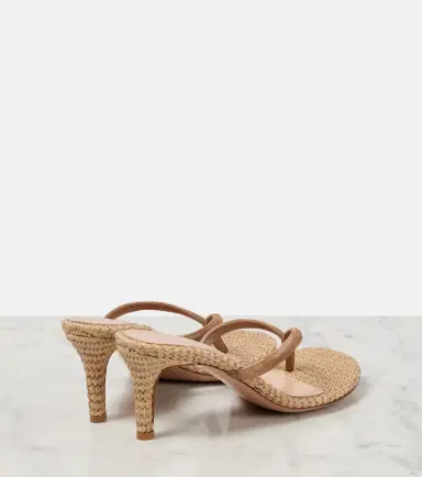 Gianvito Rossi Calypso raffia and suede thong sandals | Thumbnail 5 Gianvito Rossi Calypso raffia and suede thong sandals | Thumbnail 5