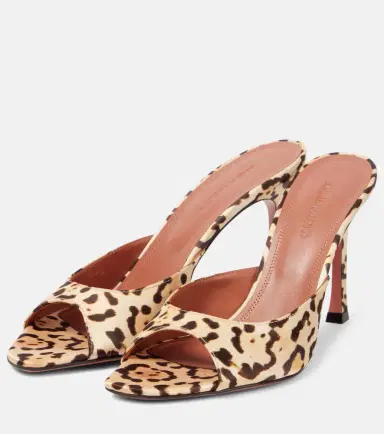 Amina Muaddi Alexa 95 leopard-print satin mules | Thumbnail 3 Amina Muaddi Alexa 95 leopard-print satin mules | Thumbnail 3