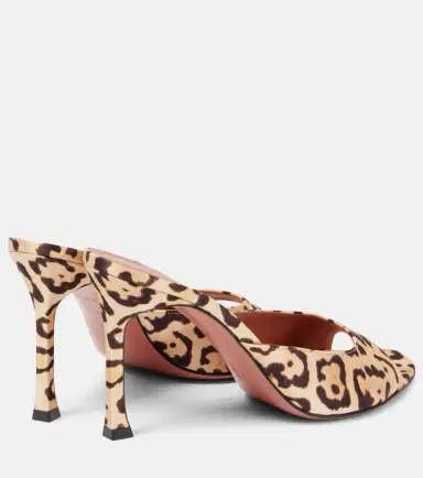 Amina Muaddi Alexa 95 leopard-print satin mules | Thumbnail 4 Amina Muaddi Alexa 95 leopard-print satin mules | Thumbnail 4